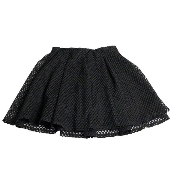 Rue 21 Skirt Womens XL Black Fishnet Mesh Pleated Lined Y2k Goth Grunge Witchy - Picture 9 of 16